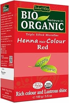 – Bio Organic Natural Henna Hair Color Red 100gm| 100% Gray Hair Coverage And Long Lasting Hair Dye | Vegan and Cruelty-Free