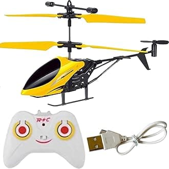 RC Helicopter with Hand Gravity Sensor, Flying Remote Control Toy, Charging Helicopter with 3D Light & Safety Sensor for Kids Age 4+ Years I Pack of 1 - Yellow in Col