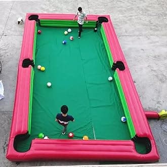 8x5m Inflatable Snooker Football Pool Snooker Table for Events Carnival Games, Red green