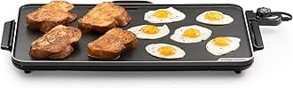 Presto 07072 22-Inch Extra Large Griddle, 22"x 13", Low Profile Design, Ceramic Nonstick, Black