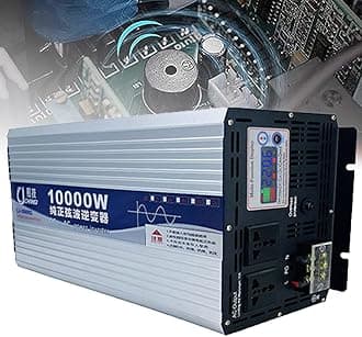 10000W/12000W Pure Sine Wave Inverter 24V/48V/60V/72V DC to 110V/220V AC Converter Car Transformer for Home,RV,Truck,Power Inverter with 2 AC Socket & Color Display Screen,10000W-72Vto110V