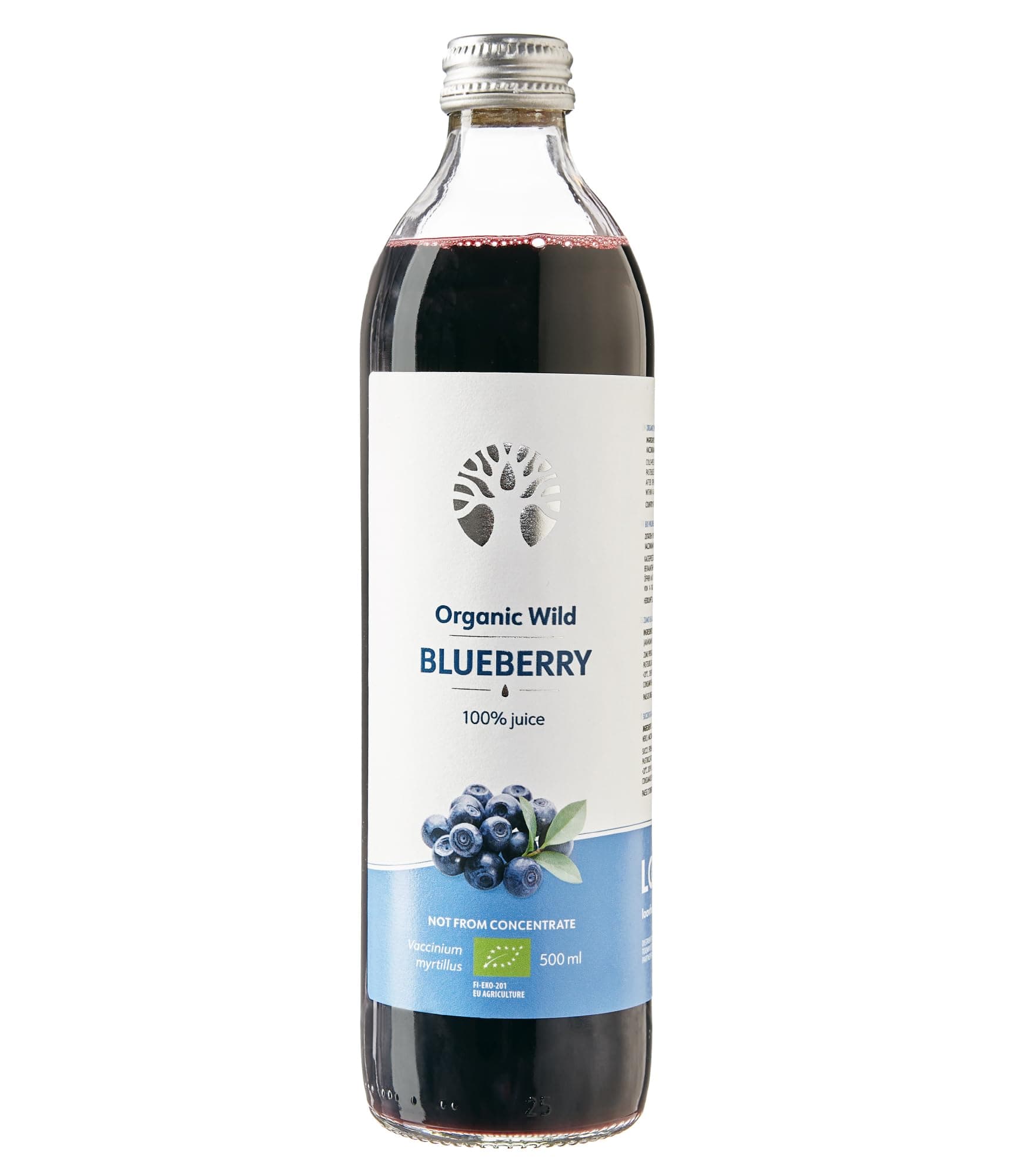 LOOV Wild Blueberry Juice Organic, 500 ml, Wild-Crafted from Nordic Forests, ...