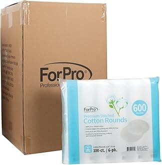 ForPro Premium Stitched Cotton Rounds (7200-Count), 100% Pure Cotton Pads for Removing Makeup, Nail Polish and Cleansing Face, Pack of 72-100 Cotton Rounds