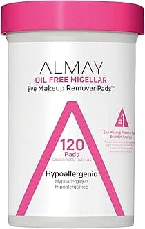 Almay Makeup Remover Pads, Micellar Gentle, Longwear & Waterproof, Hypoallergenic, Fragrance Free, Dermatologist & Ophthalmologist Tested, 120 Pads (Pack of 1)