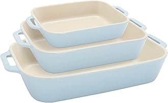 Staub Ceramic 3-pc Rectangular Baking Dish Set - Macaron Pastel Blue