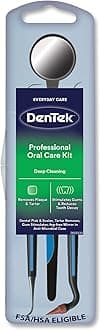 DenTek Professional Oral Care Kit, Complete Set of Dental Tools Including Mirror, Dental Pick, Scaler & Stimulator