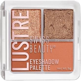 Lustre Eyeshadow Palette | 4 Highly Pigmented Shades in Matte & Shine |Long-Lasting | All Skin Types | Shade- Nude Addict, 5gm
