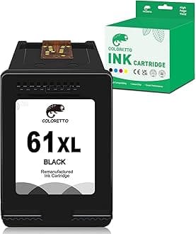 COLORETTO 61XL Black Ink Cartridge for Deskjet 2549 2541 2540 1510 1512 3050 3510 Envy 4500 4502 5530 OfficeJet 4630 4635 as Replacement of HP 61 XL h61xl hp61 hp61xl hp 61 Black Ink