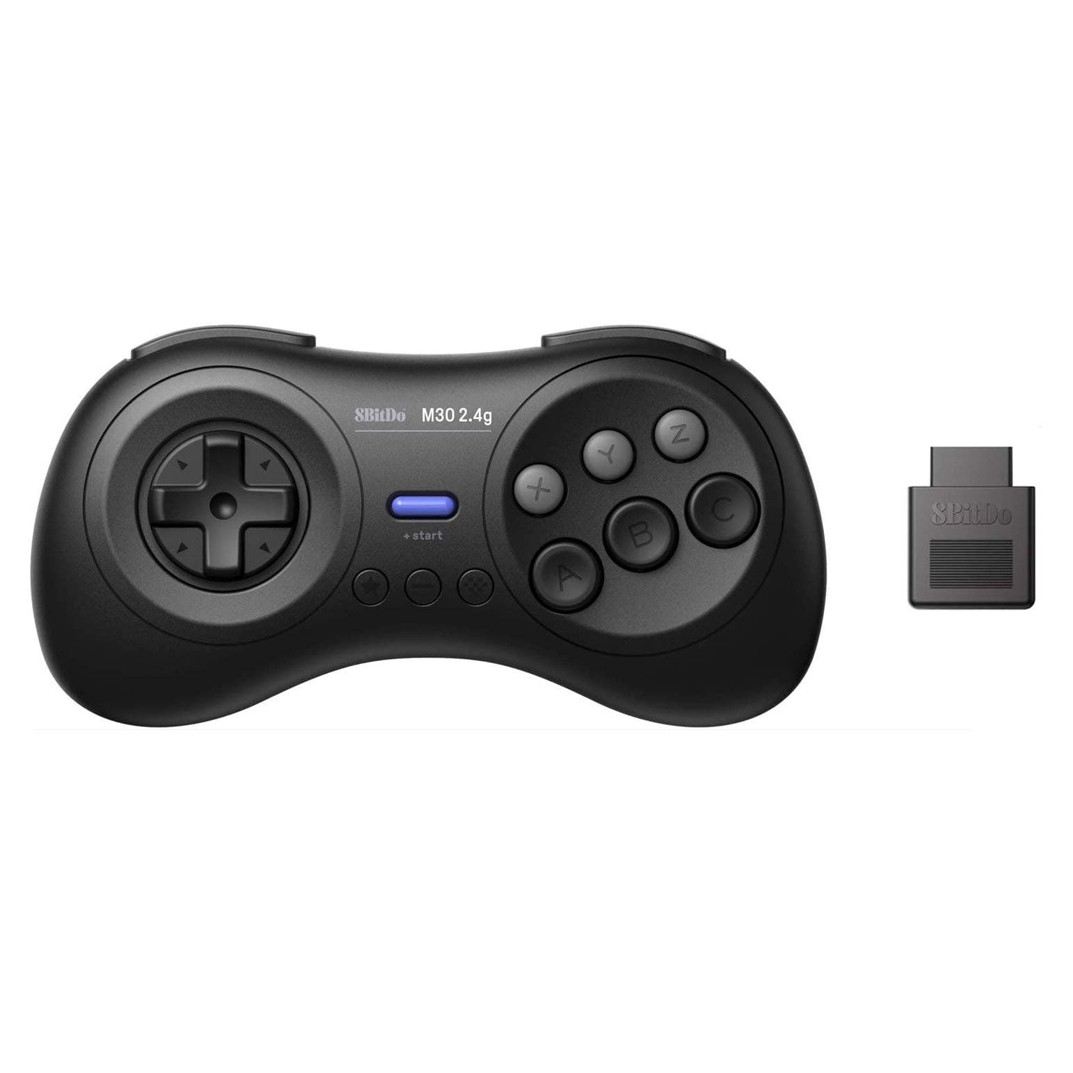 8Bitdo M30 2.4G Wireless Controller Gamepad for The Original Sega Genesis and Sega Mega Drive-Black (2.4G Version)