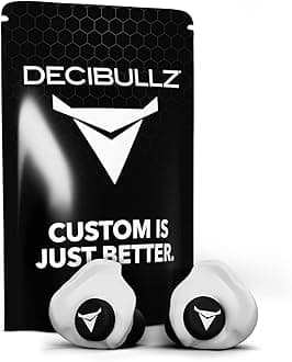 25-Decibel Noise-Reduction Earplugs for Hearing Protection, Custom-Molded Reusable Earplugs for Noise Sensitivity & Flights, White