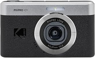 Kodak PIXPRO C1 Digital Camera, 13MP Compact Point & Shoot with 4X Digital Zoom, 26mm f/2.0 Wide Angle, 180 Degree Flip Screen, 1080p HD Video, Black