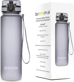 Premium Sports Water Bottle With Leak Proof Flip Top Lid - 18 Oz - Eco Friendly & Non Toxic BPA Free Tritan Plastic - Must Have For The Gym, Yoga, Running, Outdoors, Crossfit, and Camping - By Brimma