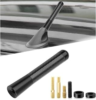Car Short Antenna, 3.14" Carbon Fiber Antennas Replacement with Aluminum Screw, AM/FM Radio Reception Antenna for Most Cars, SUVs and Trucks, Universal Accessories (Long)