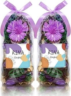 Qingbei Rina Potpourri Bags,Purple Potpourri Bowl Filler,Lavender Scented Decorative Potpourri Dried Flowers,Home Fragrance Sachet of Petals, Vase Fillers,Bathroom Decor(8.4 oz)