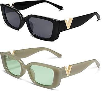 Allarallvr Rectangle Sunglasses for Women 90s Retro Trendy Y2K Classical Vintage Square Shades AR82037