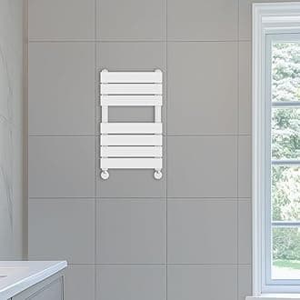 NRG 650 x 400 mm Designer Flat Panel Heated Towel Rail Gloss White Bathroom Radiator