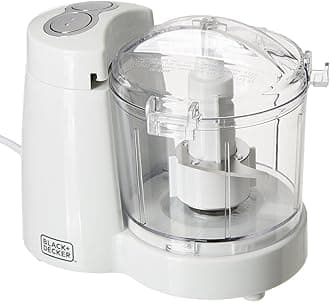 Black + Decker BXCH1201IN 120 Watt Electric Mini Chopper | 350ml Jar Capacity | Stainless Steel Blade | 2-year Warranty (White)