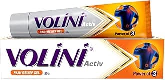 Volini Activ Pain Relief Gel 50 g | Quick Relief from Back Pain, Neck/Shoulder Pain, Sprain & Joint Pain | With Powerful Ingredients – Gandhapura Oil, Pudina Satva, Shallaki Gum & Capsaicin | Recommended for Sports Injuries, Active Lifestyle Injuries & Everyday Pain Relief