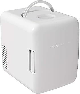 Frigidaire Mini Portable Compact Personal Fridge Cooler, 4 Liter Capacity Chills Six 12 oz Cans, 100% Freon-Free & Eco Friendly, Includes Plugs for Home Outlet & 12V Car Charger - White