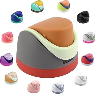 Moukiween Replacement Cap for Owala Freesip Bottle, One Button Water Bottle Top Lid Accessories Compatible with Owala Cup 16oz 24oz 32oz 40oz, BPA-Free, No Water Leakage, Grey Orange