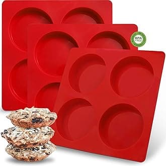 Muffin Top Pan, Silicone Muffin Top Baking Pans, 4 Inch Egg Sandwich Molds, For Hamburger Bun, Mini Pie, Egg Muffin, Dishwasher safe