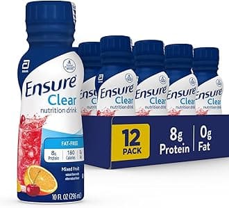Clear Nutrition Drink, 0g fat, 8g of protein, Mixed Fruit, 10 Fl Oz (Pack of 12)