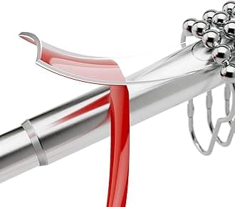 Amazer Shower Curtain Hooks, Decorative Shower Curtain Hooks Smooth, 12pcs Shower Hooks and 13ft Clear Curtain Hooks Prevents Shower Hooks from Snagging