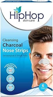Hiphop Skincare Charcoal Nose Strips For Men Blackhead Remover 6 Strips