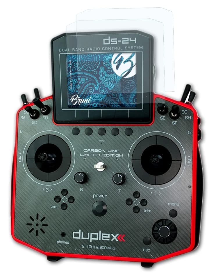 Bruni Screen Protector Compatible with Jeti Transmitter Duplex DS-24 Film, Crystal Clear Screen Protector (2X)