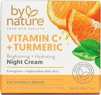 By NatureBrightening Night Cream With Vitamin C and Turmeric - Rich and Hydrating Night Face Cream to Restore Your Natural Glow and Energize Tired Skin - 2 oz