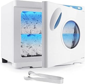 Hot Towel Warmer, Professional 23L Large Capacity Hot Towel Cabinet with See-Through Window, 2-in-1 Spa Towel Warmers for Facials, Barber, Salon, Esthetician, Gym, Hotel, Home Use (White)