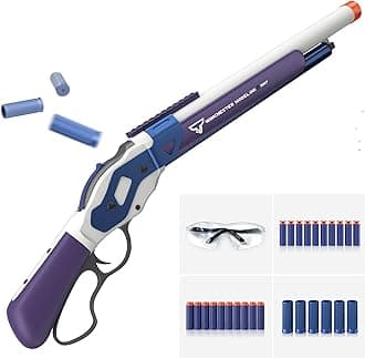 Nisperos Toy Gun, Foam Blaster & Bullets, Shell Ejecting, 10 Darts, 10-Dart Rotating Drum, Protective Goggle, Teenagers & Adults, Unisex, Modern, Sport, Birthday