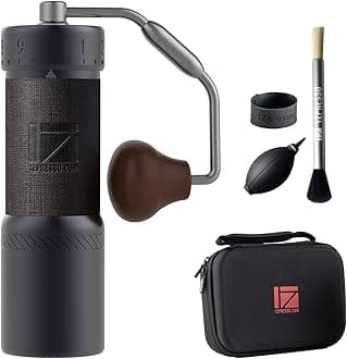 1Zpresso J-Ultra Manual Coffee Grinder Iron Grey, Conical Grinder, Folding Handle, Magnetic Collection Container, Numerically Adjustable Fineness, Faster Grinding Speed Ideal for Espresso