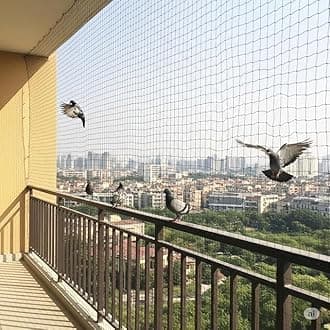 Pigeon Nets for Balconies (4 x 10 Ft - Green) Anti Bird Pigeons Control Net, Heavy Duty HDPE Mesh Net for Balconies, Installation Kit Included