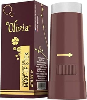 Olivia Instant Waterproof Makeup Stick with SPF 12-007 Pearl White | 3-in-1 Foundation, Concealer & Moisturizer | Sweatproof, Long-Lasting Base Makeup | Evens Skin Tone & Hides Blemishes