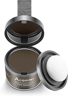 Acomler Instantly Root Touch Up Hair Color Hairline Shadow Powder,Root Cover Up,Dark Brown for Thinning Hair, Grey Hair Coverage Hair Powder for Women with Eyebrows,Beard Line,Bald Spots (Dark Brown)