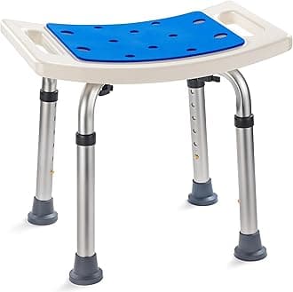 Dr. Kay's Adjustable Bath Chair with Unique Heavy Duty Crossbar Supports, Shower Stool, Bathroom Chair, Safety Handicap Shower Chair for Inside Shower Seat, Shower Bench, 300 lb Capacity