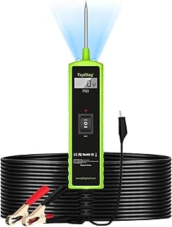 TopDiag P60 Probe Tester, Automotive Circuit Test, with AC/DC Voltage Tester, LCD Screen Display, Electrical System Tool, Component Activation Diode Test Continuity Test, 6-24V Electric Light Test Pen