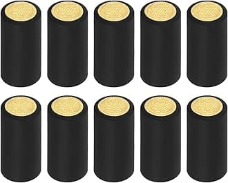 uxcell 100Pcs PVC Heat Shrink Capsules Wine Bottle Capsules Shrink Cap Wrap Shrink Top Cover Grape Shape for Wine Cellars and Home Kitchen, Black 32x60mm
