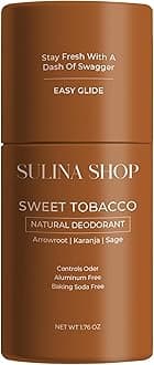 Natural Sweet Tobacco Men Deodorant - Aluminum-Free & Baking Soda Free, 24-Hour Odor Protection, Eco-Friendly Sweet Tobacco Scent