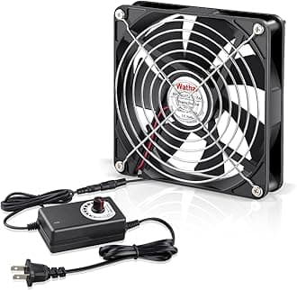 Wathai 140mm x 25mm Computer Fan with AC Plug 110V 120V 220V 240V Variable Speed Controller for DIY Biltong Box Reptile Aquarium Receiver DVR PlayStation Xbox Cabinet Ventilation Cooling