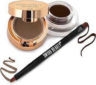 Waterproof Eyebrow & Gel Eyeliner 2 In 1 With Brush Smudge Proof Gel Eyeliner And Eyebrow Definer Pencil Shade- Brown 7 g (Pack of 1)