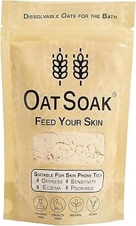 OatSoak Bath Additive 500g. Skin Relief, Soothing Bath Powder for Itchy Skin, Psoriasis, Eczema, Chicken pox, Irritation and Sunburn. Free from Fragrance, Dyes, Non Scented 100% Natural Made in Wales