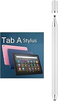 2-in-1 Stylus Pen for Samsung Galaxy Tab A9+ Plus/A9/A8/A8 Plus/A7/A7 Lite, High Sensitivity & Precision Capacitive Pencil for iPad Pro/iPhone/Fire/Surface Tables All Touch Devices (White)