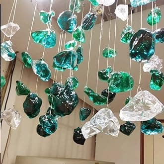 Creative DIY Crystal Stone Decorative Hanging Ornaments for Ceiling Light Kindergarten Shopping Mall Home Window Decoration (10, Crystal Stone)
