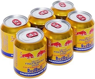 Red Bull Gold Energy Drink 250ml x Pack of 6 - Special Edition Boost with Caffeine, Taurine & B-Vitamins | from Thailand