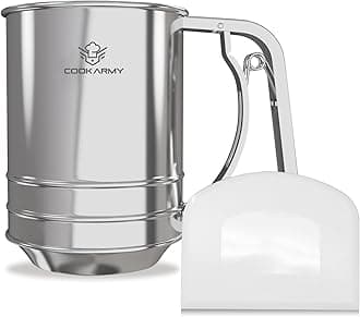 Flour Sifter , 3 Cup Stainless Steel , Great Double-layer Baking Sifters for all Baking Flour and Powdered sugar, Flour Strainer