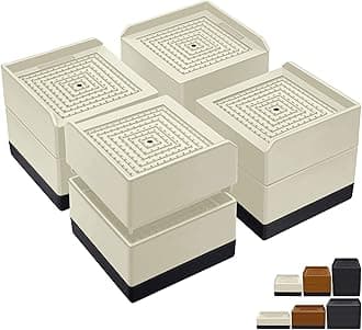 Bed Risers 3 inch Heavy Duty,Furniture Risers for Desk Table Sofa Couch Lifts to 1.5 or 3 inch, Square Adjustable Risers Blocks, Support Up to 1,300 Lbs（4 Pack-Black）