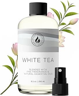 Aroma Country White Tea Diffuser Oil - Luxury Essential Oils for Diffuser Refill & Air Freshener Room Spray, Long-Lasting, Natural Home Fragrance and Hotel Scent for Diffusers & Machines (8.5 Fl Oz)