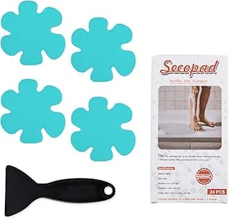 Bathtub Stickers Non-Slip, 24PCS Safety Shower Treads Adhesive Appliques with Premium Scrape (Blue)
